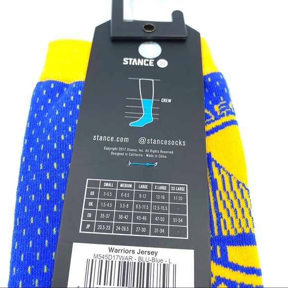 Stance NBA Golden State Warriors Jersey Crew Socks - Picture 4 of 5